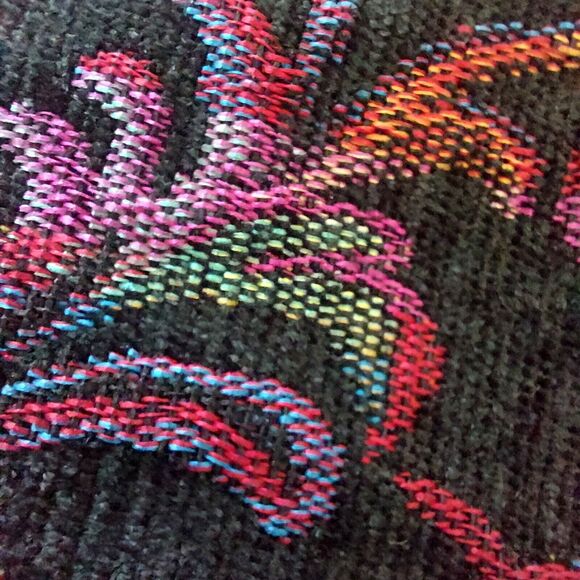 TOG Shop Blazer Petite Large Jacquard Floral Tapestry Jacket Black Colorful - Picture 12 of 12